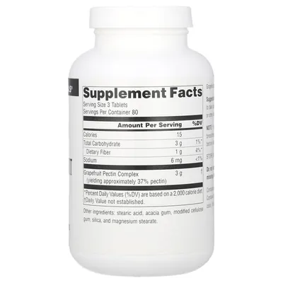 Грейпфрутовий пектин Source Naturals Grapefruit Pectin, 240 таблеток