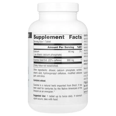 Гуарана Source Naturals Guarana Energizer 900 мг, 200 таблеток