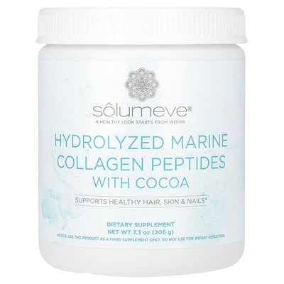 Морской коллаген с какао Solumeve Hydrolyzed marine collagen peptides with cocoa, 206 г