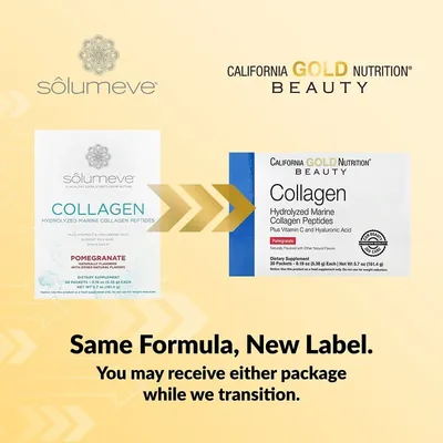 Пептиди колагену з вітаміном C та гіалуроновою кислотою California Gold Nutrition Collagen гранат, 30 пакетиків
