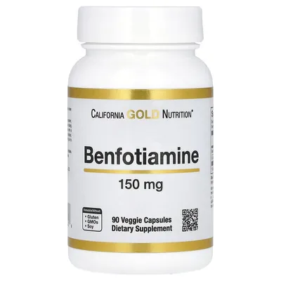 Бенфотіамін California Gold Nutrition Benfotiamine 150 мг вег. капсули №90