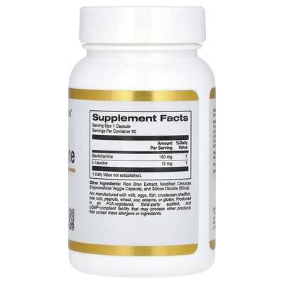 Бенфотиамин California Gold Nutrition Benfotiamine 150 мг, 90 капсул