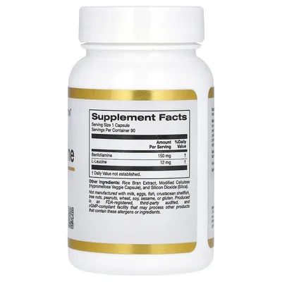 Бенфотіамін California Gold Nutrition Benfotiamine 150 мг вег. капсули №90