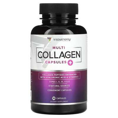 Коллаген 5 типов Vitauthority Multi collagen capsules plus, 90 капсул