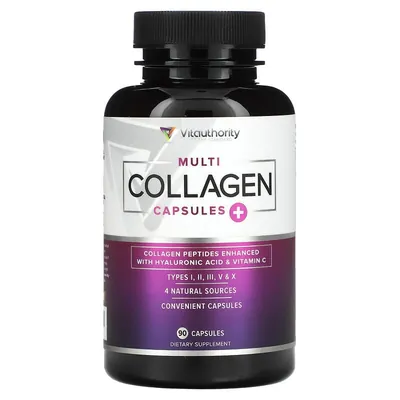 Колаген 5 типів Vitauthority Multi collagen capsules plus, 90 капсул