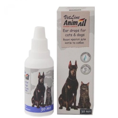 Капли ушные AnimAll VetLine для собак и кошек, 30 мл