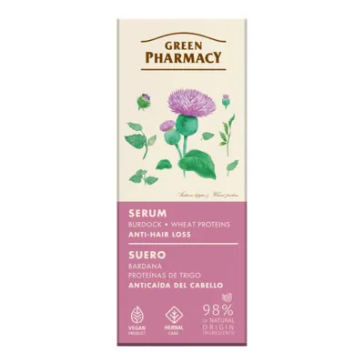 Сироватка для волосся Green Pharmacy Реп'ях та протеїни пшениці проти випадіння, 100 мл