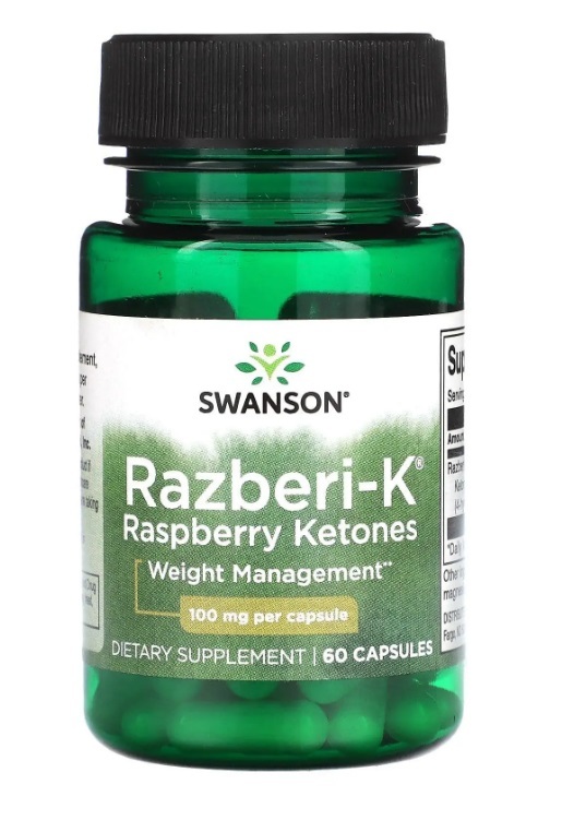 Малинові кетони Swanson Razberi-K, 60 капсул