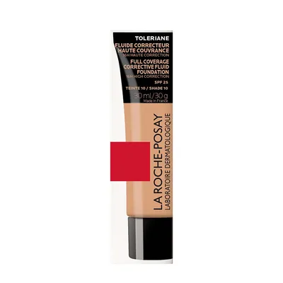 Тональний флюїд La Roche-Posay Toleriane Teint коригуючий, високої покривної здатності для чутливої шкіри , SPF25, відтінок 10, 30 мл
