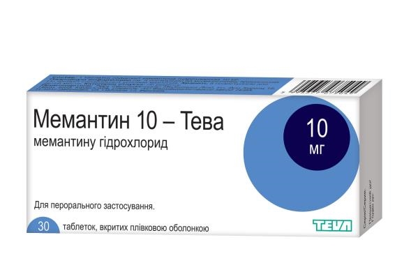 Мемантин 10-Тева таблетки, в/плів. обол. по 10 мг №30 (10х3)