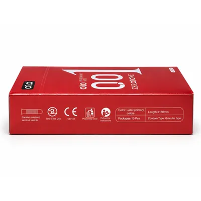 Презервативи OLO 001 Red ультратонкі збуджуючі з крапками з ефектом розігріву, 10 штук