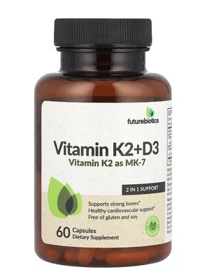 Вітамін Д3 + К2 Futurebiotics Vitamin D3 + К2 5000 МО/90 мкг, 60 капсул