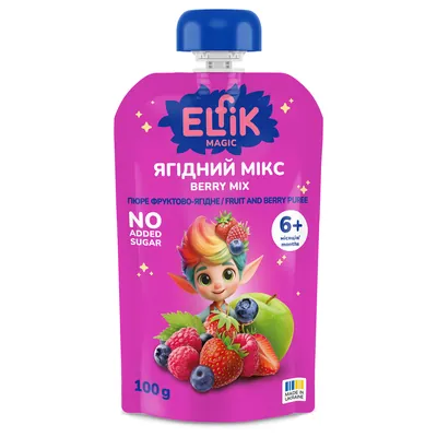 Пюре фруктове Elfik Magic для дітей з 6 місяців Ягідний Мікс, 100 г