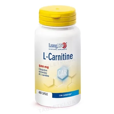 Лонг Лайф L-Carnitine капсули по 500 мг №60