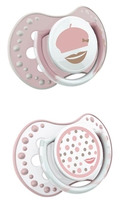 Пустышка силиконовая Lovi Retro baby динамическая, 22/804girl, 3-6 месяцев, 2 шт