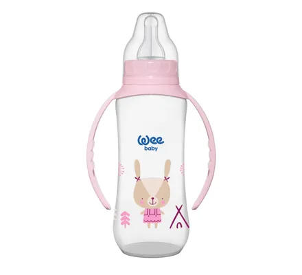 Пляшечка для годування Wee Baby Classic PP з ручками, силіконова соска №2, 270 мл