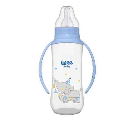 Пляшечка для годування Wee Baby Classic PP з ручками, силіконова соска №2, 270 мл