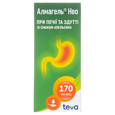 Алмагель нео суспензия д/перор. прим. по 170 мл во флак.