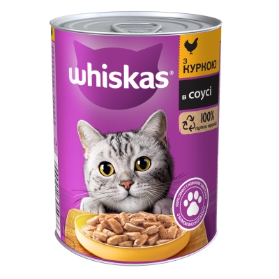 Корм влажный для кошек Whiskas с курицей в соусе, 400 г