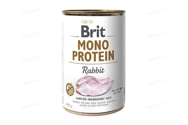 Корм вологий для собак Brit Mono Protein із кроликом, 400 г