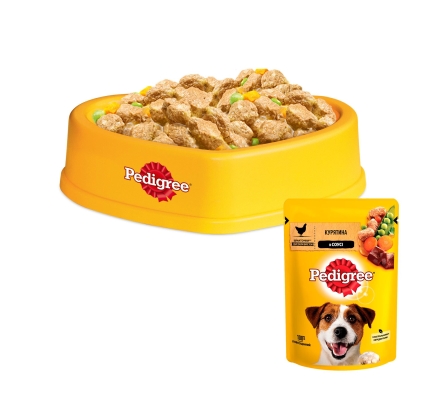 Корм влажный для собак Pedigree с курицей и овощами в соусе, 100 г