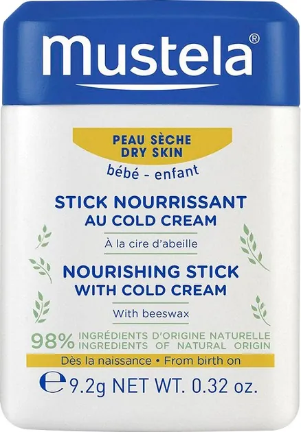 Стік для губ та обличчя Mustela Bebe з колд-кремом живильний для сухої шкіри, 9.2 г