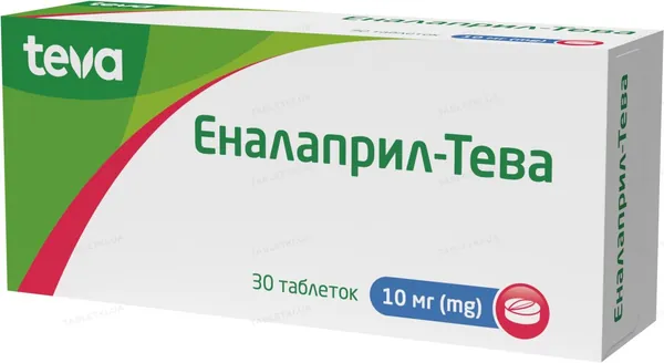 Еналаприл-Тева таблетки по 10 мг №30 (10х3)