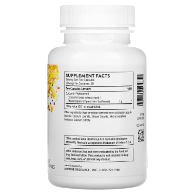 Фитосомы Куркумина Thorne Research Curcumin Phytosome 1000 мг, 60 капсул