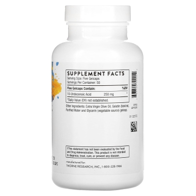 Формула SF722 (Ундециленовая Кислота) Thorne Research Undecylenic Acid (Formula SF722) капсулы №250