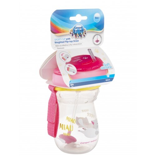 Поїльник Canpol babies 56/521 зі складаною силіконовою трубочкою і обважувачем, 350 мл