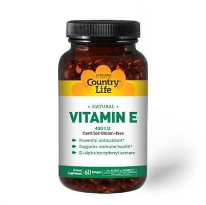 Вітамін Е Country Life Natural Vitamin E, 60 м'яких капсул