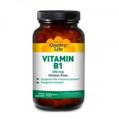 Вітамін В1 Country Life Vitamin B1 100 мг, 100 таблеток