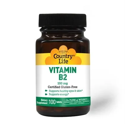 Вітамін В2 Country Life Vitamin B2 100 мг, 100 таблеток