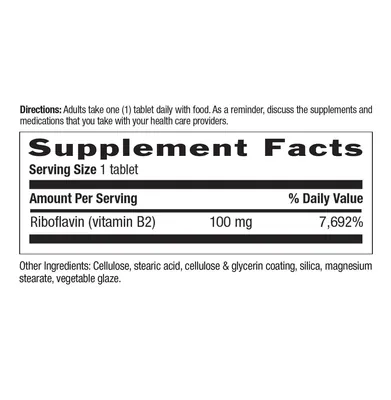 Вітамін В2 Country Life Vitamin B2 100 мг, 100 таблеток