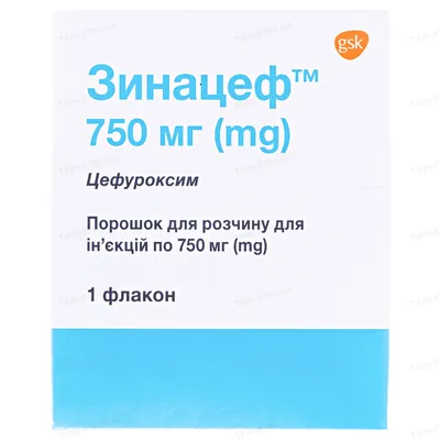 Зинацеф порошок для р-ну д/ін. по 750 мг №1 у флак.