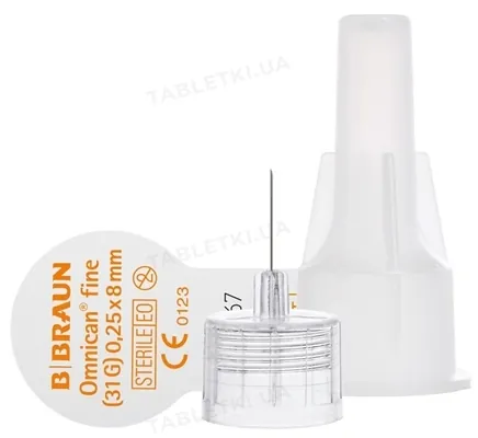 Голки для шприц-ручок Omnican fine 31G (0,25 х 8 мм), 100 штук