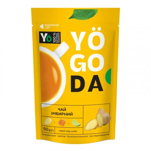 Чай-концентрат Yogoda імбирний з імбиром, медом та лаймом, 50 г