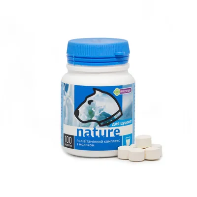 Полівітамінний комплекс Vitomax Nature для цуценят з молоком, 100 таблеток