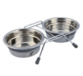 Миски для собак Trixie 25231 Eat on Feet из стали на металической подставке с резиновыми ножками, 2 х 0,45 л/13 см