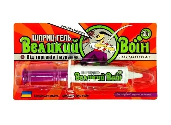 Шприц-гель от тараканов и муравьев Великий Воин, 30 г