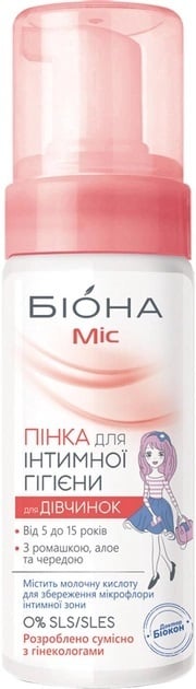 Пенка для интимной гигиены Биокон Биона Мисс для девочек, 150 г
