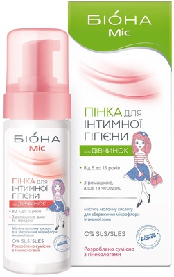 Пенка для интимной гигиены Биокон Биона Мисс для девочек, 150 г