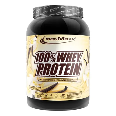 Протеїн сироватковий концентрат IronMaxx 100% Whey Protein французька ваніль, 900 г (банка)