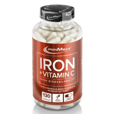 Вітамін C плюс залізо IronMaxx Iron + Vitamin C, 130 капсул (банка)