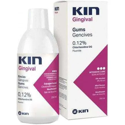 Ополіскувач для ротової порожнини Kin Gingival проти зубного нальоту з хлоргексидином 0,12%, 250 мл