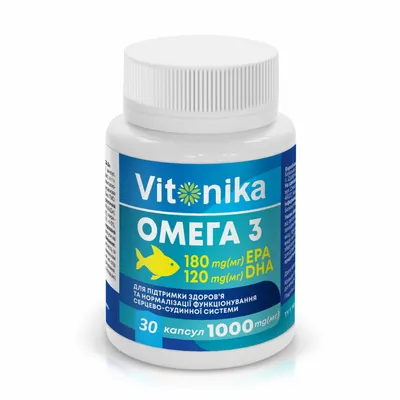 Омега-3 180 EPA/120 DHA Vitonika капсули по 1000 мг №30