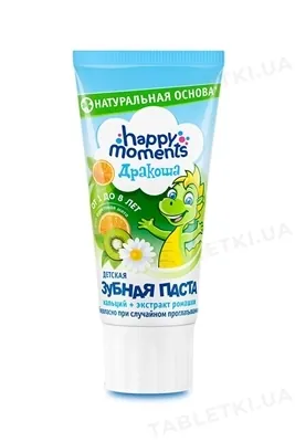 Зубна паста Happy Moments Дракоша зі смаком фруктової м'яти, гелева, 60 мл