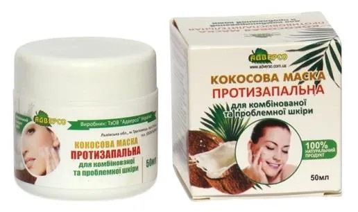 Маска Адверсо Кокосова протизапальна для комбінованої та проблемної шкіри, 50 мл