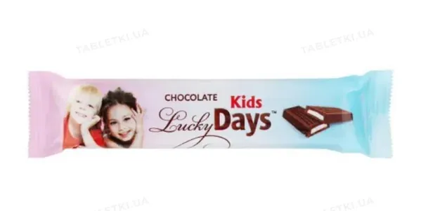 Шоколад Lucky Days Kids молочний з молочною начинкою, 12,5 г