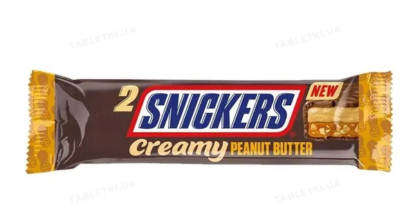 Батончик Snickers Creamy з арахісовим маслом, 36,5 г